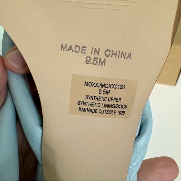 Steve Madden Women's Moxxi Heeled Square Open Toe Slip On Sandal Light Blue 9.5 - Picture 10 of 11